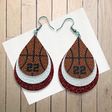 Basketball Earrings, Football Mom Gifts, Diy Leather Earrings, Mom Accessories, Accessory Jewelry, Handmade Jewelry Earrings, Faux Leather Earrings, Coach Gift, Coach Gifts