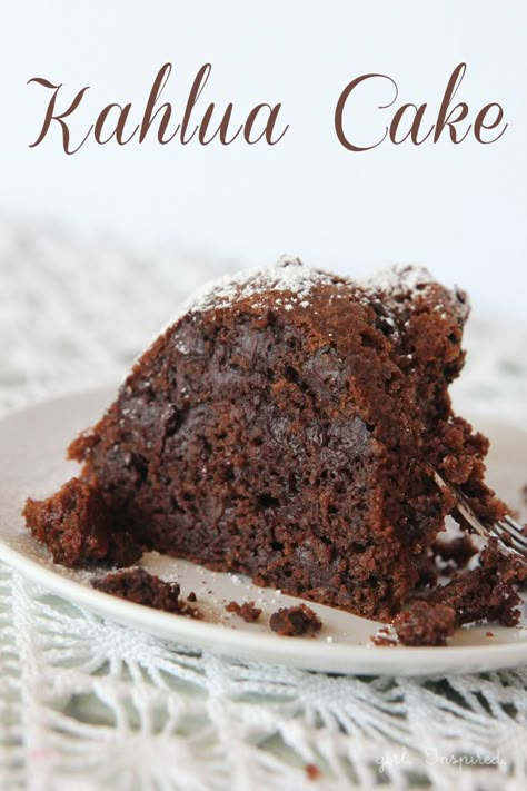 Chocolate Kahlua Cake - the easiest, richest, moistest chocolate cake you'll ever have! Kailua Cake, Kaluha Cake, Chocolate Kahlua Cake, Kahlua Cake, Liquor Cake, Chocolat Cake, Moist Cake, Cake Easy, Recipe Girl