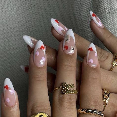 Powerpuff Nails, Cute Valentines Day Nails, Kylie Nails, Vday Nails, Valentines Day Nails, Chrome Nails Designs, Summer Toe Nails, Nail Designs Valentines, Summer Acrylic Nails