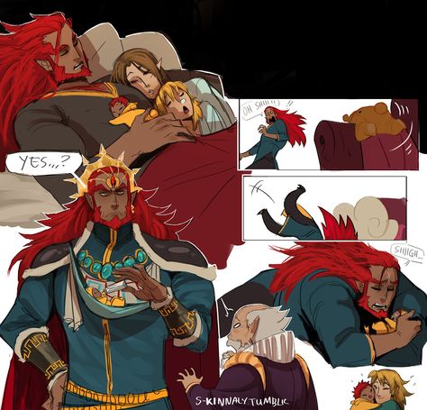 S-Kinnaly — A late Christmas/New Years present for the lovely... Zelda And Ganondorf Love, Zelda And Ganondorf, Legend Of Zelda Memes, Hyrule Warriors, Zelda Art, Legend Of Zelda Breath, Cute Comics, Fire Emblem, Fantasy Character Design