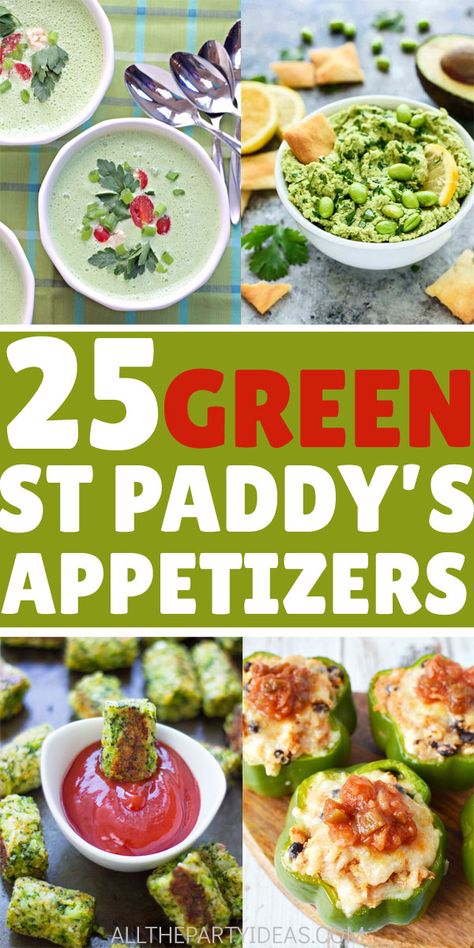 Learn how to make ST PATRICK’S DAY APPETIZER RECIPES at home. Easy traditional Irish recipes, cold and hot appetizers, veggie dishes, and green foods for potluck that make for perfect finger food. Chips and dip, jalapeno poppers, broccoli tots, soup, snack board, veggie and fruit skewers, deviled eggs, pizza, bellpeppers, guacamole, cabbage rolls, colcannon, soda bread, stew, potato nachos, cheese and more. For kids, adults. Healthy, vegan, vegetarian, keto, gluten free options #stpatricksday Irish Dips St Patrick, St Patricks Side Dishes, St Patricks Day Party Apps, Saint Patricks Day Appetizer Recipes, St Pats Appetizers Appetizer Ideas, Green Appetizer Ideas, St Pattys Day Apps, St Patrick Appetizers Appetizer Ideas, Vegan St Patricks Day Recipes Dinners