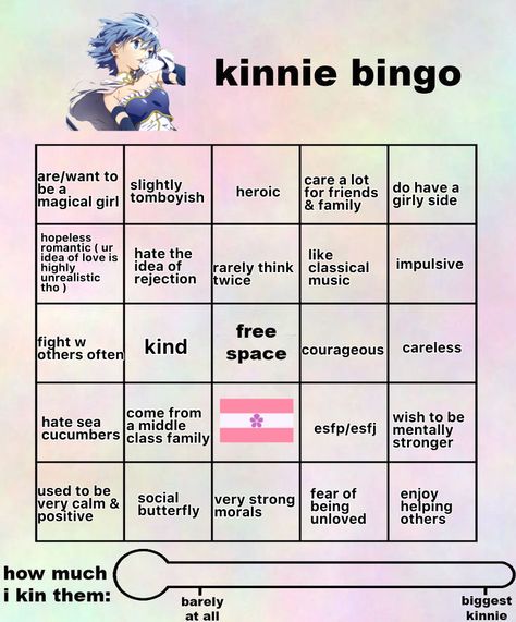 Kinnie Bingo Madoka Magica, Sayaka Kinnie Bingo, Sayaka Miki Kinnie Bingo, Homura Kinnie Bingo, Madoka Kinnie Bingo, Madoka Magica Kinnie Bingo, Anime Bingo, Character Bingo, Kin Bingo