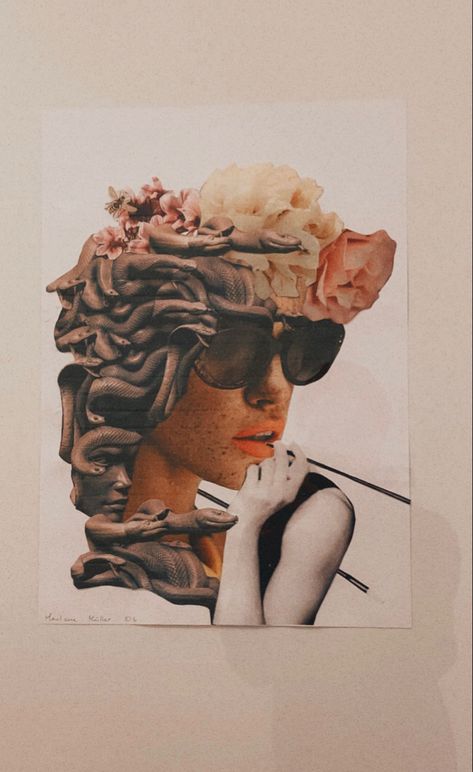 #collage #art #pinterest #medusa #audreyhepburn #oldschool #vibe #modern #sunglasses Art Pinterest, Modern Sunglasses, Audrey Hepburn, Collage Art, Pop Culture, Sunglasses, Collage, Movie Posters, Quick Saves