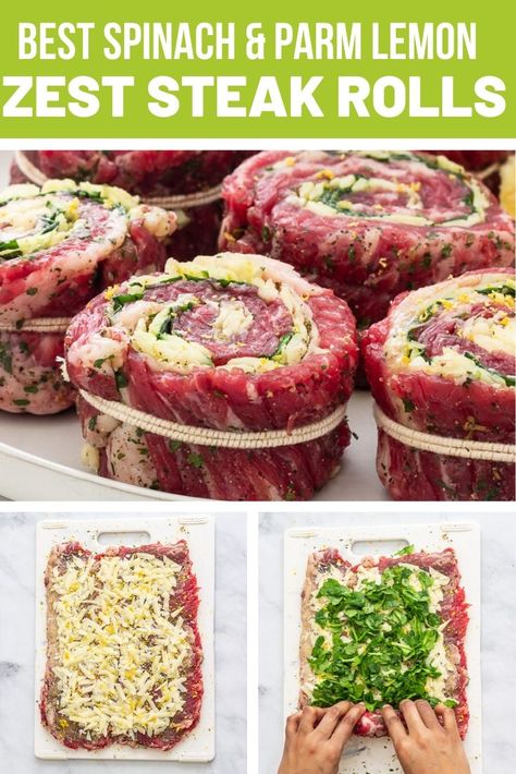 Low Calorie Dinner Steak, Different Steak Dinner Ideas, Baked Meat Dishes, Recipes For Dinner With Beef, Summer Carnivore Recipes, Christmas Meal Appetizers, Steak Spinach Recipes, Steak Recipes For Dinner Healthy, Restaurant Inspired Recipes Dinner