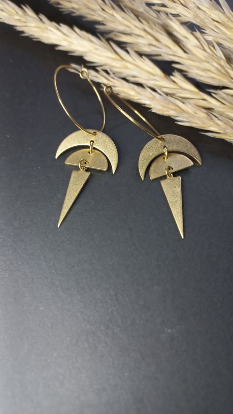 Round hoop moon earrings, phases of the moon boho jewellery, lightweight geometric earrings, ethnic earrings valentine's gift by Katangelshop on Etsy Home Magic, Make Your Home Cozy, Magic Home, Celestial Earrings, Home Cozy, Phases Of The Moon, Boho Jewellery, Witch Jewelry, Ethnic Earrings