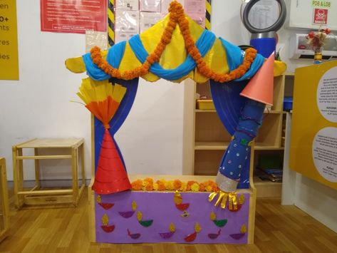 Pre School Diwali celebration decor Vijayadasami Decorations In School, Diwali Decor At School, Diwali Door Decoration Ideas For School, Diwali Selfie Frame, Diwali Celebration In School, Diwali Selfie Corner, Diwali Decoration At Preschool, Diwali Decor For School, Diwali Decorations In School