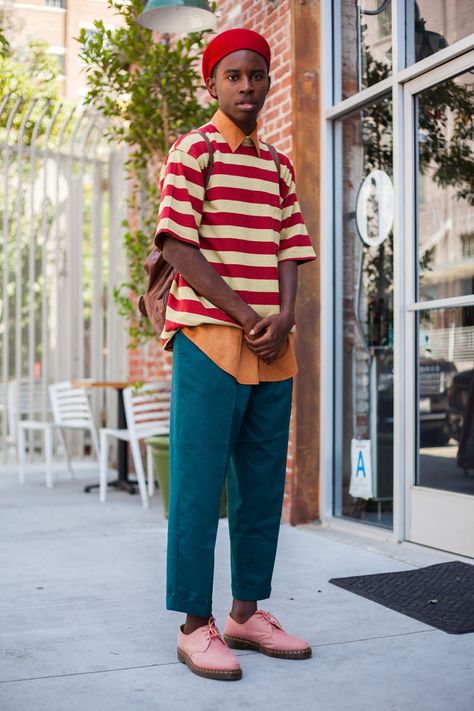 Stripes Men Outfit, Colorful Man Outfit, Colorful Men Outfit, Colorful Fashion Men, Mens Fashion Colorful, Cool Mens Shirts, Colorful Outfits Men, Colorful Mens Fashion, Colorfull Style