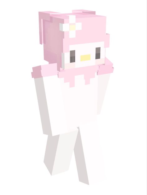 Kawaii World Skin, Kawaii Minecraft Skins Layout, My Melody Minecraft Skin, Sanrio Minecraft Skin, My Melody Minecraft, Hello Kitty Minecraft Skin, Skin Minecraft Download Png, Minecraft Skin Cute, Cute Minecraft Skins