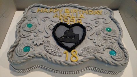 Belt Buckle Cake Ideas, Belt Buckle Cake, Barrel Racing Cake, Barrel Racer Birthday Cake, Sweet 16 Horse Theme Cake, Cake Horse, Buckle Cake, Barrel Racing Bed Set, Barrel Racing Bedding Set