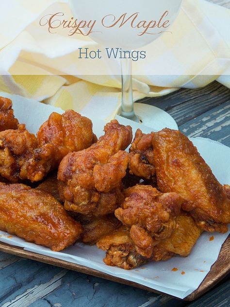 Crispy Maple Hot Wings - double fried chicken wings coated with a maple hot sauce. #SundaySupper #GalloFamily Extra Crispy Chicken Wings, Double Fried Chicken, Extra Crispy Chicken, Cooking Chicken Wings, Crispy Wings, Crispy Chicken Wings, Sweet And Spicy Sauce, Fried Chicken Wings, Sweet Heat