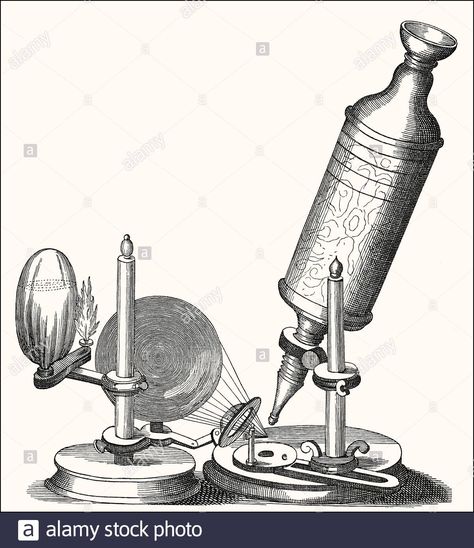 Old microscope, 17h century Stock Photo High Resolution, Stock Images, Resolution, Stock Photos, Illustrations, Van