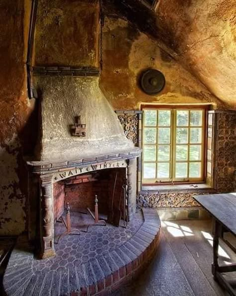 Hill Castle, Fonthill Castle, Historic Aesthetic, Medieval Cottage, Cosy Fireplace, Castle Rooms, Castles Interior, Medieval Houses, Stone Walls