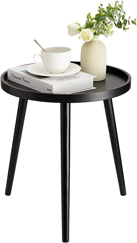 Black Side Table Living Room, Small Round Accent Table, Nursery Side Table, Small Black Table, End Table Living Room, Black End Table, Round Nightstand, Black End Tables, Side Table Black