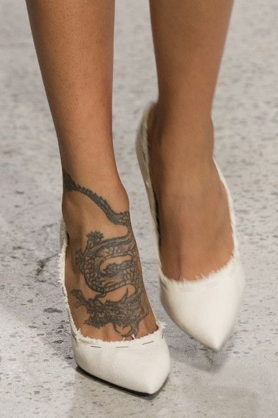 Cute Foot Tattoos, Strapy Heels, Foot Tattoos For Women, Tattoos Skull, Sporty Dress, Metal Clothing, Patterned Tights, Foot Tattoo, Man Ray