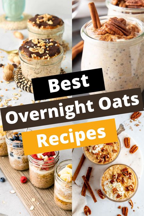 TOP 15 OVERNIGHT OATS RECIPES FOR BREAKFAST Best Baklava Recipe, Best Overnight Oats, Saltimbocca Recipe, Overnight Oats With Yogurt, Night Oats, Best Overnight Oats Recipe, Overnight Oats Recipes, Morning Magic, Chocolate Overnight Oats