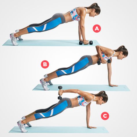 The Plank Workout That Will Tone Your Abs, Sculpt Your Tush, and Strengthen Your Arms http://www.womenshealthmag.com/fitness/plank-abs-workout Plank Ab Workout, Plank Exercise, Abdomen Plat, Plank Row, Hand Resting, Plank Position, Workout Man, Plank Variations, Best Core Workouts