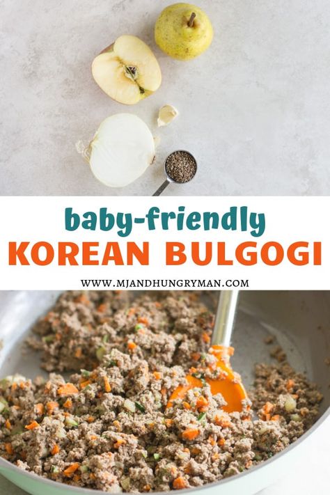 This baby-friendly Korean bulgogi is easy to make and perfect for your baby, toddler, and family! If you’re looking for a baby led weaning recipe and healthy kid friendly meal on a budget, make this today! www.mjandhungryman.com #kidfriendly #babyfriendly #babyledweaning #familymeals Meal On A Budget, Baby Led Weaning Recipe, Korean Bulgogi, Healthy Kid Friendly Meals, Bulgogi Recipe, Baby Led Weaning Recipes, Weaning Recipes, Baby Puree Recipes, Korean Dishes