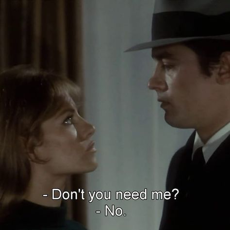 sude|16 on Instagram: “•Le Samouraï (1967) . . . . #lesamouraï #lesamourai #alaindelon #nathaliedelon #jeanpierremelville #moviequotes #cinephile…” Alain Delon Quotes, Classical Hollywood Cinema Photography, Cinema Quotes, Film Journal, French Movies, Movie Directors, Good For Her, Alain Delon, Film Quotes