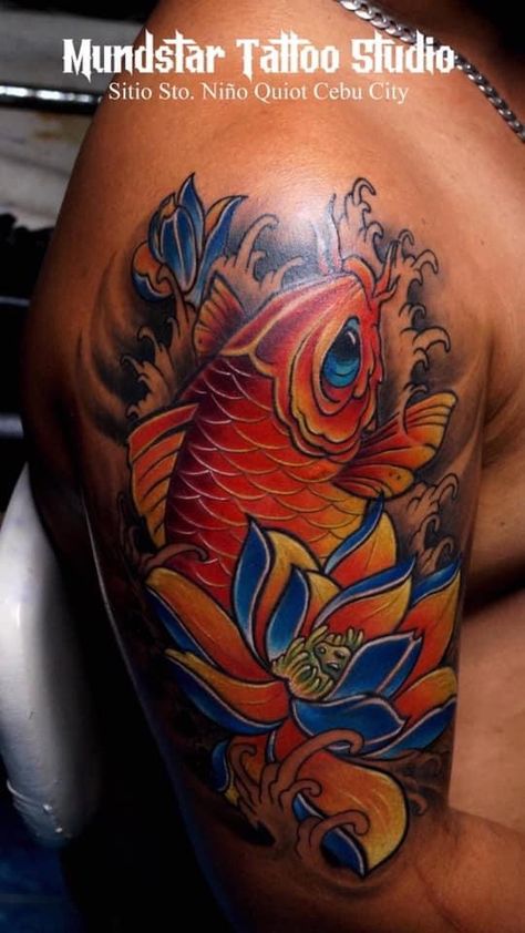 #mundstartattoo #mundstartattoostudio #teampayter #cebutattooartist #cebutattoo #cebuphilippines #neotraditional #orientaltattoo Back Tattoos, Koi Fish, Tattoo Studio, Koi, Fish, Tattoos, Quick Saves, Design, Back Tattoo