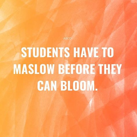 A little #MotivationMonday for all the educators out there. Remember that your students have to Maslow before they can Bloom. #Monday #Quote #Education #Maslow #Bloom #ASCD #Teachers #Edu #EdTech #EdLeadership... | SnapWidget Edtech Quotes, Maslow Before Bloom, Quote Education, Bloom Tattoo, Monday Quote, Maslow's Hierarchy Of Needs, Educational Quotes, Teaching Quotes, Leader In Me