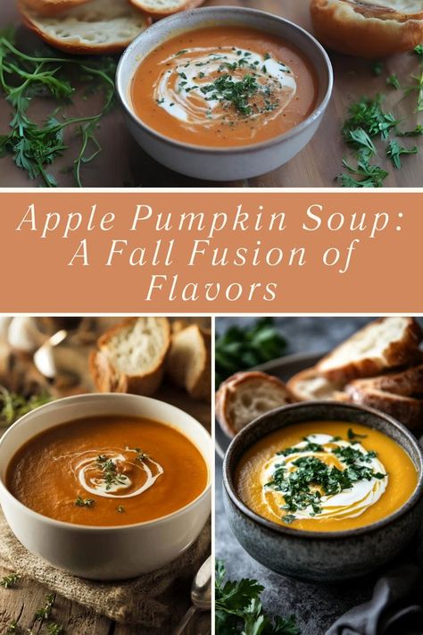 This delicious Apple Pumpkin Soup brings together the best fall flavors in one bowl! Sweet apples and savory pumpkin make it the perfect autumn meal. 🍁🎃 #FallSoup #PumpkinRecipes #AutumnMeals #ComfortingFood #AppleAndPumpkin Apple Pumpkin Soup, Pumpkin Apple Soup, Apple Stand, Savory Pumpkin, Sweet Apples, Apple Pumpkin, Winter Meals, Apple Soup, Fall Brunch