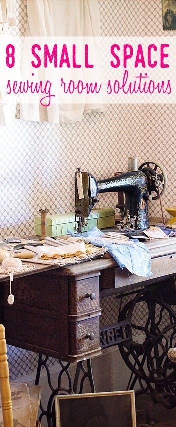 sewing room decor | small space sewing ideas | sewing nook | sewing craft room | sewing room organization | sewing cabinet Small Sewing Room, Organization Craft Room, Organized Craft Space, Sewing Room Ideas, Small Sewing Rooms, Sewing Nook, Sewing Project Ideas, Quilt Room, Craft Spaces