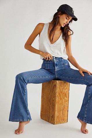 Jayde Flare Jeans | Free People Free People Just Float On Flare Jeans Outfit, Free People Firecracker Jeans, Free People Float On Flare Jeans, Bell Bottom Jeans Free People, Urban High-rise Blue Flare Jeans, Free People Flare Jeans, Flare Jeans Outfit, Sailor Pants, Jeans Free People