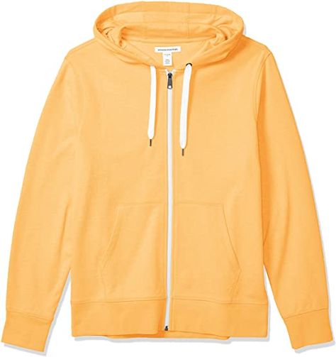 Amazon.com: Amazon Essentials Men's Lightweight French Terry Full-Zip Hooded Sweatshirt: Clothing Basic Hoodie, Amazon Essentials, Jogger Shorts, Branded Sweatshirts, Mens Essentials, Zip Up Hoodie, Full Zip Hoodie, Long Sleeve Lace, Jogger Pants