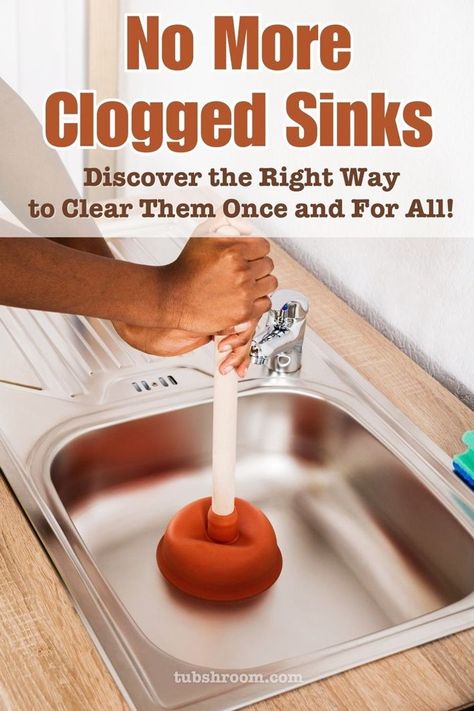 Explore the essentials of clear sink strategies, unclog sink without chemicals, homemade drain cleaner, how to use a plunger correctly, and signs of clogged drains. This information is crucial for effectively dealing with sink clogs while minimizing the use of harmful chemicals. Save this for later for chemical-free cleaning, maintaining clear drains, DIY plumbing tricks, preventing sink blockages, and safe drain unclogging methods. Kitchen Sink Clogged, Homemade Drain Cleaner, Sink Care, Unclog Sink, Dripping Faucet, Clogged Drains, Unclog Drain, Chemical Free Cleaning, Bathroom Drain