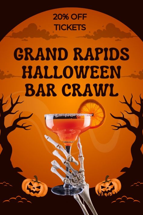 Grand Rapids Halloween Bar Crawl Discount Tickets Halloween Bar, Bar Crawl, Special Halloween, Pub Crawl, Drink Specials, Grand Rapids, Vacation Spots, Night Club, Promo Codes