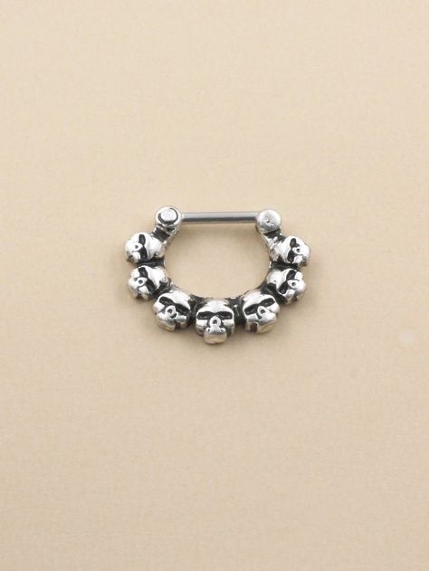 Skull Decor Nose Ring | SHEIN USA Men Piercing, Men's Piercings, Skull Decor, Estilo Punk, Style Punk, Watches Women Fashion, Punk Style, Nose Piercing, Piercing Jewelry