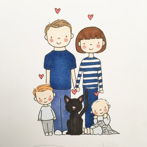 пик Family Illustration Art Drawings, Family Of 4 Illustration, Family Illustration Simple, Draw Family Portrait, Family Cartoon Illustration, Family Photo Cartoon Drawing, Family Drawing Illustration, Family Picture Drawing, Drawing Family