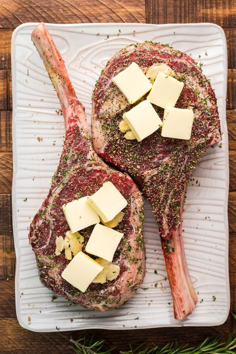 How To Grill Tomahawk Steak, Tomahawk Steak Recipe Grill Reverse Sear, Tomahawk Steak Recipe Oven, Tomahawk Steak Recipe Grill, Steak On Gas Grill, Tomahawk Steak Recipe, Cowboy Ribeye, Pellet Smoker Recipes, Tomahawk Ribeye