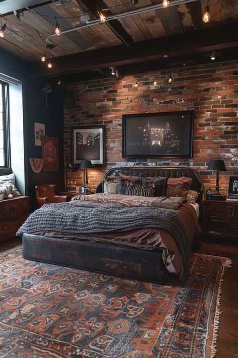 Cozy Bedroom- Aesthetic Bedroom -Crazy Inspiration -For Room Free Beginners Ideas Male Room Ideas Masculine Bedrooms, Guy Room Decor Men Bedroom Ideas, Guy Room Decor, Male Bedrooms, Male Room Ideas, Masculine Bedrooms, Unique Bedside Table, Makeover Aesthetic, Drawing Bedroom