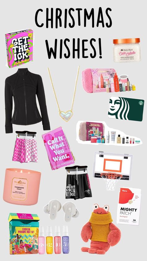 #fyp #aesthetic #fypshuffle #christmas #wishlist #sephora #lululemon #starbucks #cute #preppy #treehut #soldejaneiro #jellycat #basketball #hercourtshorts Preppy Christmas Presents, Fyp Aesthetic, Christmas List Ideas, Preppy Christmas, Tree Hut, List Ideas, Christmas Wishlist, School Outfits, Christmas Presents