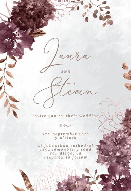 Chocolate Flowers - Wedding Invitation Template | Greetings Island Engagement Invitation Card Design, Digital Wedding Invitations Design, Engagement Invitation Cards, Engagement Invitation Template, Floral Invitations Template, Digital Invitations Wedding, Greetings Island, Bridal Shower Flowers, Chocolate Flowers