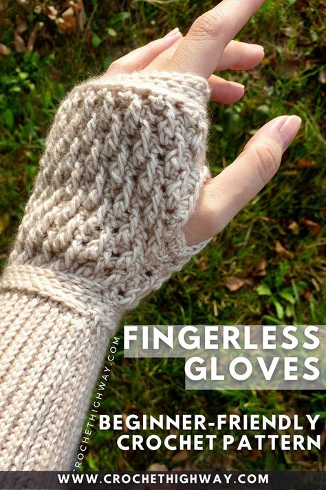 Make your own easy crochet gloves with this detailed pattern! This printable PDF pattern includes 10 pages of detailed instructions, tutorial photos and suggestions for customization to ensure your gloves will fit perfectly! Materials: 60-235 yds of fingering/sport/DK weight yarn 3.5mm and 5mm hook Easy Crochet Gloves, Gloves Crochet Pattern, Alpine Stitch, Fingerless Gloves Crochet, Crochet Mitts, Crochet Apparel, Crochet Bloggers, Gloves Crochet, Fingerless Gloves Crochet Pattern