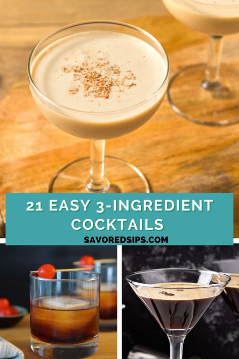 A Brandy Alexander, a Manhattan, and an espresso martini 3 Ingredient Recipes, Drinking Around The World, Best Cocktail Recipes, Classic Cocktail, Delicious Cocktails, Fun Cocktails, Adult Drinks, Craft Cocktails, Classic Cocktails