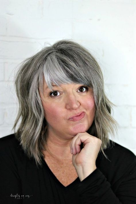 Grow Out Gray Hair, Grey Hair Texture, Grey Brown Hair, Grey Hair With Bangs, Hair Color Guide, Silver White Hair, Grey Hair Dye, Grey Curly Hair, Grey Hair Transformation