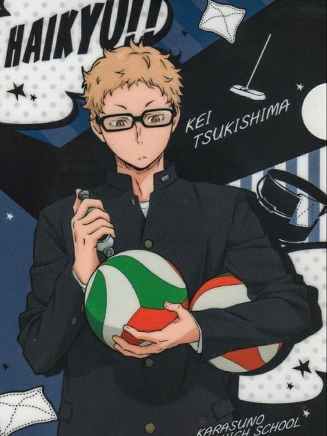 Tsukishima Official Art, Haikyuu Official Art, Golden Hands, Kei Tsukishima, Haikyuu Tsukishima, Haikyuu Boys, Tsukishima Kei, Anime Wall, Haikyuu Characters