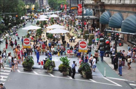 Herald Square- Free WiFi provided by the 34th Street Partnership Herald Square Nyc, Pedestrian Walkway, Bike Route, Street Design, Urban City, American Cities, Urban Planning, Green Building, Green Design