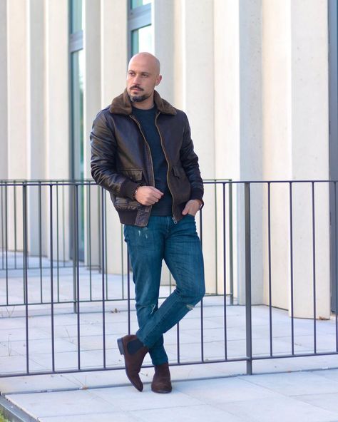 #MensHair,Bald head Check more at https://outsons.com/how-to-look-good-bald-the-ultimate-guide/ Bald Men Style Fashion Outfits, Bald Men Fashion, Men Coat Outfit, Bald Man With Glasses, Bald Style, Semi Casual Outfit, Glasses Outfit, Bald Men Style, Bald With Beard