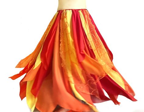 Belly Dance style petal skirt, multi color, chiffon & organza. Mix of varied shades of red, orange & yellow colors. Elastic waist. Size S, New. Design Fire Costume, Cottagecore Skirt, Petal Skirt, Brown Maxi Skirts, Crochet Maxi Skirt, Floral Print Maxi Skirt, Dance Style, Vintage Maxi Skirt, Lularoe Maxi Skirt