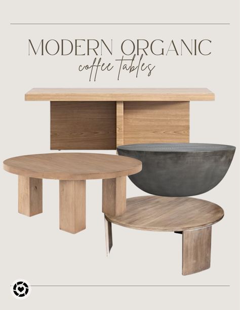 Organic Modern Black Accents, Organic Modern Decor Coffee Tables, Organic Modern Coffee Tables, Organic Modern Sitting Room, Organic Modern End Table, Coastal Living Rooms Coffee Tables, Organic Natural Decor, Organic Modern Coffee Table, Mid Century Organic Modern