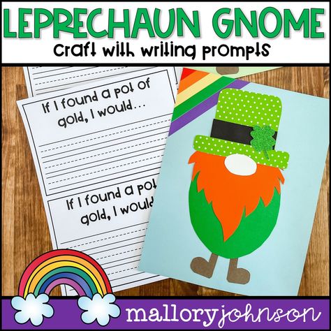 Classroom Leprechaun Ideas, Leprechaun Gnome Craft, Leprechaun In Classroom Ideas, Leprechaun Directed Drawing, The Luckiest Leprechaun Activities, How To Catch A Leprechaun Writing, Gnome Craft, Leprechaun Craft, Rainbow Order