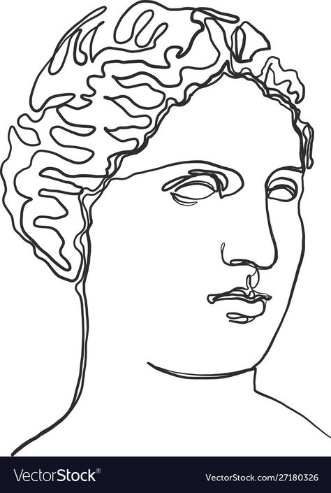 Greek Goddess Drawing, Greek Goddesses Drawing, Aphrodite Drawing, Venus Drawing, Greek Goddess Sculpture, Goddess Drawing, Drawing Easy For Kids, Greek Bust, Happy Prince