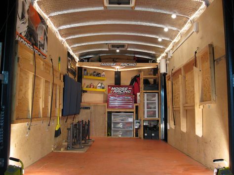 plywood storage ideas - Google Search Cargo Trailer Storage Ideas, Cargo Trailer Shelving Ideas, Enclosed Trailer Shelving Ideas, Enclosed Trailer Conversion, Enclosed Trailer Ideas, Enclosed Motorcycle Trailer, Enclosed Trailer Camper Conversion, Trailer Shelving, Travel Trailer Storage