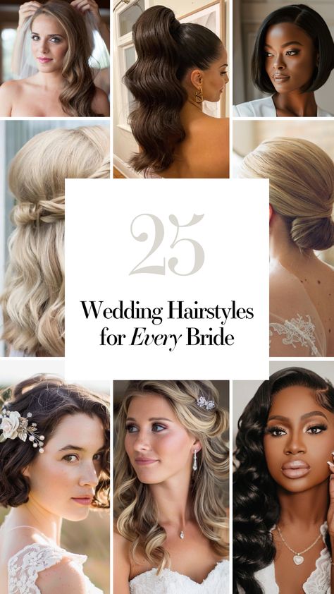 Top Bridal Hairstyles: From Classic to Modern Wedding Hairstyles With Pearl Headband, Hair Down Bridal Hair, Straight Hair Bride, Relaxed Wedding Hair, Simple Bride Hairstyles, Best Bridal Hairstyles, Straight Wedding Hair, Bridal Hairstyle Ideas, Simple Bridal Hairstyle