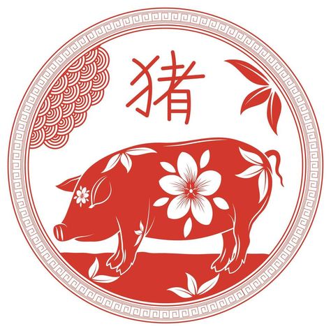 Pig Chinese Zodiac, Pig Zodiac, Chinese Zodiac, Vector Art, For Free