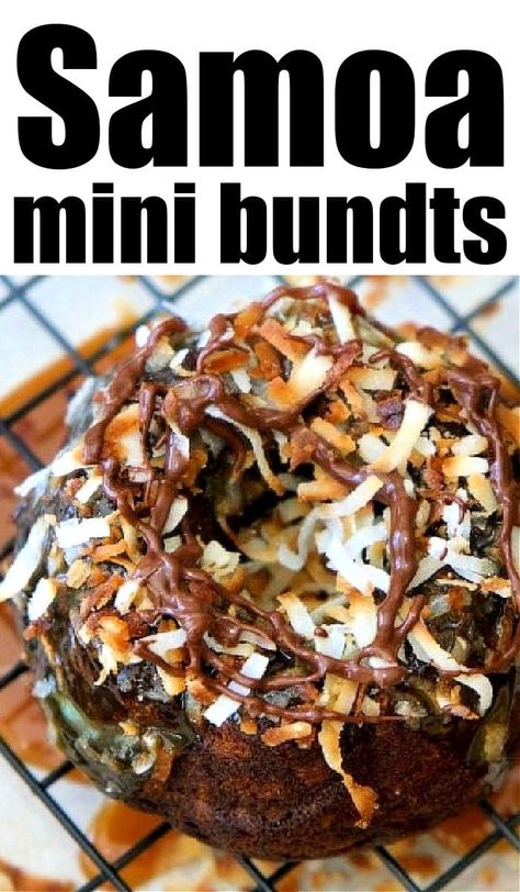 Mini Bundt Cake Recipes, Samoa Cake, Banana Bread Recipe Easy Moist, Bunt Cake Recipe, Mini Pineapple Upside Down Cakes, Mini Bundt Cakes Recipes, Cake Mix And Soda, Easy Bundt Cake Recipes, Bundt Cake Recipes